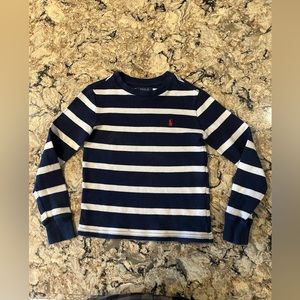 Ralph Lauren Polo Boys Cotton Jersey Long Sleeve Tee size 6 Blue White Stripe